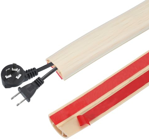 PATIKIL Protezioni per Cavi a Pavimento 3 cm x 1 Metro, Nascondicavo Autoadesivo Canalina Passacavi Adesiva Canalina Passacavi Muro Per Uffici Mostre, Finitura Legno Di Acero