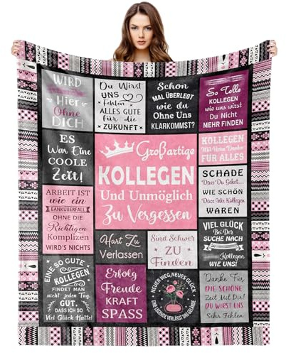 Saier tbo Abschiedsgeschenk für Kollegen, Personalisierte Flanell Decke mit Text Kuscheldecke Geburtstag für Frauen Männer Jobwechsel Abschied Kollegin Geschenke 150X130CM