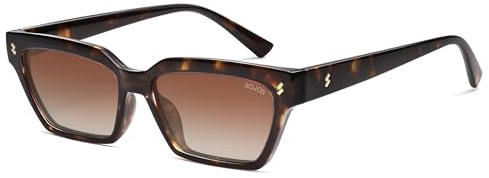 SOJOS Trendy polarisierte Katzenauge Sonnenbrille Damen Herren Retro Cat Eye Leichtgewicht Vintage Schürzenjäger Sonnerbrillen mit UV400 Schutz SJ2381