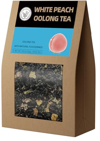 HANFANGLING Thé Oolong à la pêche blanche, Thé aux fruits, Boissons d'été | Rafraîchissant, Soulage la fatigue, Alternative à la caféine, Douceur fraîche de la pêche blanche et arôme du thé Oolong