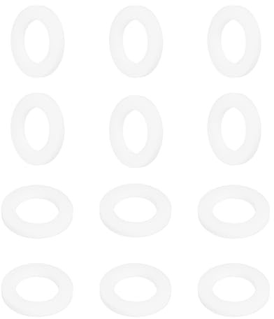 sourcing map PTFE Flat Washers, 12Pack 24mm OD 12mm ID 2mm Thick Sealing Spacer Gasket Ring for Faucet Pipe Hose Bolt Machinery, White