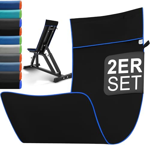 Jokisa 2 Piezas Toalla de Microfibra, 120x50 cm Toalla Gimnasio, Absorbente y de Secado Rápido, Ultraligera, Ideal para Gym, Viaje, Deporte, Playa, Camping, Yoga y Sauna (Negro - Azul)