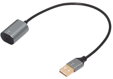 cablecc USB 2.0-A auf optisches Audiokabel, USB-A-Stecker auf Toslink-Buchse, digitales optisches Audiokabel für Laptop-Desktop, 20 cm