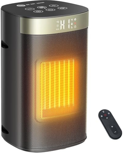 ZAFRO 1500W Space Heater, Fast Heating & Energy Saving Portable Electric Heater with Remote for Indoor Use, 5 Modes Adjustable Thermostat 24H Timer, Safe Quiet for Bedroom Office Home Use