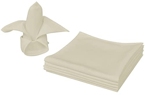 Générique Serviettes de Table 10 pcs Crème 50x50 cm,Maison & Jardin,Linge,Linge de Table,Serviettes en Tissu,131438