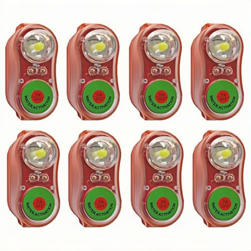 8 giubbotti di salvataggio, luci a LED, giubbotti di salvataggio lampeggianti per la sopravvivenza in acqua di emergenza