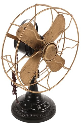 AMUSLESUR Scultura in Ferro Vintage Ventilatore da Tavolo Retrò Design Accattivante per Decorazione Delicata e Atmosfera Estiva in Casa