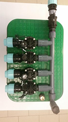 Rain Bird vormontierter Verteiler inkl. Magnetventil und Ventilbox Bewässerung, 4 Zonen, Anschluß 25 mm PE-Rohr
