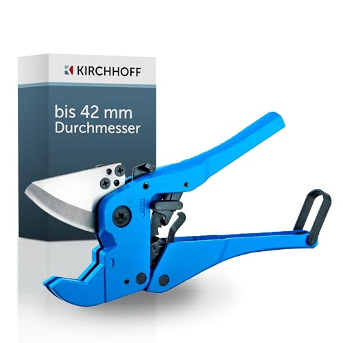 KIRCHHOFF Rohrschneideschere bis 42 mm inkl. rostfreier Stahlklinge | Rohrschneider für Mehrschichtverbundrohre und Kunststoffrohre, Rohrschneider Kunststoff