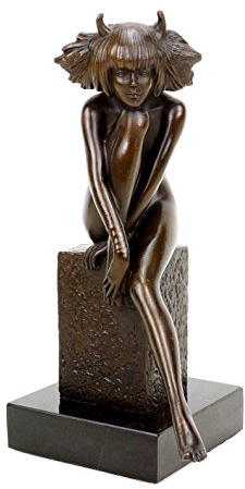 Kunst & Ambiente - Sexy Teufelchen - Erotische Skulptur aus Bronze - signiert J. Patoue - Erotik Akt - Aktbronze - Sexy Bronzefigur - Sexy Figuren online kaufen