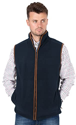 Hazy Blue Bentley Mens Fleece Bodywarmer Gilet - Sleeveless Lightweight Casual Smart Waistcoat Vest Jacket - Full Zip XS-4XL (UK, Alpha, XXL, Regular, Regular, Navy)