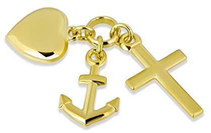 unbekannt Anhänger Gelbgold 585 Gold 14k Glaube Liebe Hoffnung Anker Herz Kettenanhänger Ketten Goldschmuck