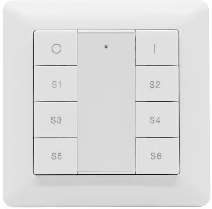 iCasa Zigbee 3.0 Wandschalter | Ein/Aus-Dimmen | 6 Szenen Funktioniert mit Homey, HomeAssistant, deConz, Zigbee2MQTT und Z2M | Lange Batterielaufzeit
