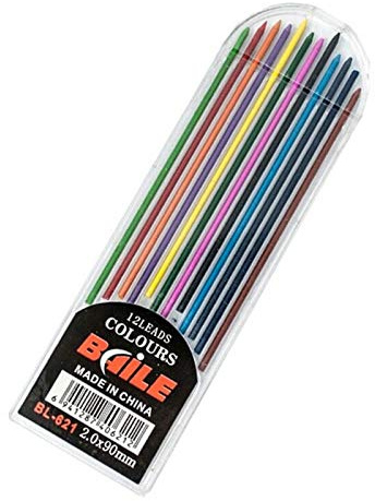 2.0mm colorato matita meccanica ricarica piombo cancellabile studente stazionario - 12PCS