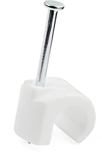StarTech.com 100 Pack Large Cable Clips with Nail - Reusable - Nail-in Clamps - Wire Holding Clips - Ethernet Cord/AV/Coax Cable Fasteners - Brick/Drywall Mounting Cable Tacks - White - TAA
