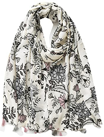 Vellette Sciarpa Morbido Moda Patterned Pashmina Scialle Stole per le Donne cotone Sciarpe e stole Scialli (L, One size)