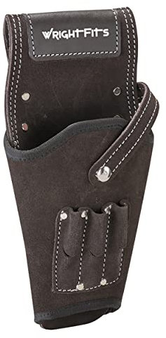 WrightFits Leather Drill Holster – Heavy Duty Cowhide Drill Pouch with Multi Drill Bit Pockets – Tool Holder for Builders, Carpenters & Electricians