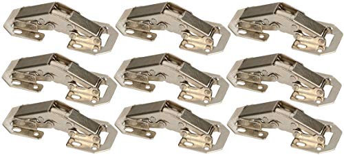 KOTARBAU® 10er Set Aufschraubscharnier mit Feder 75 mm Montage ohne Topfbohrung für Möbeltüren Eckanschlag Innenanschlag Küchenschrank Kleiderschrank