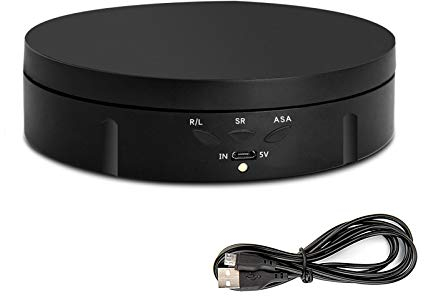 CDIYTOOL Electric Rotating Turntable for Photography, Professional 360 Degree Motorized Rotating Stand Display Table for Live Video Automatic Revolving Platform Product Display Table (Black)