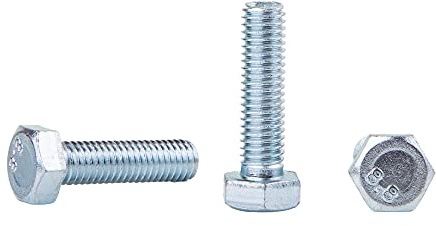 Lot de 50 boulons hexagonaux DIN 933 en acier zingué M8 x 30 mm Grade 8.8 Vis hexagonales entièrement filetées Tête hexagonale Boulon de taraud (50, M8 x 30 mm)