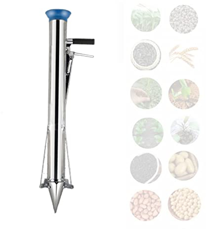 WHYUNM26 Semoir Rapide Planteur en Acier Inoxydable Dispositif de Repiquage Manuel des Semis Semoir Fertilisant Outil de Semis de Légumes à Poignée Unique