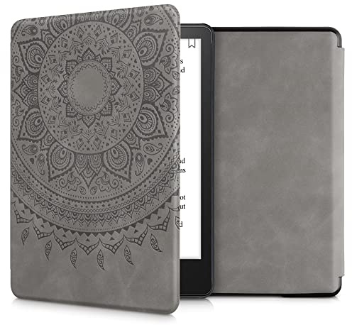 kwmobile Klapphülle kompatibel mit Amazon Kindle Paperwhite 11. Generation 2021 Hülle - Flipcase für Kindle Paperwhite Hülle aus Kunstleder - Indische Sonne