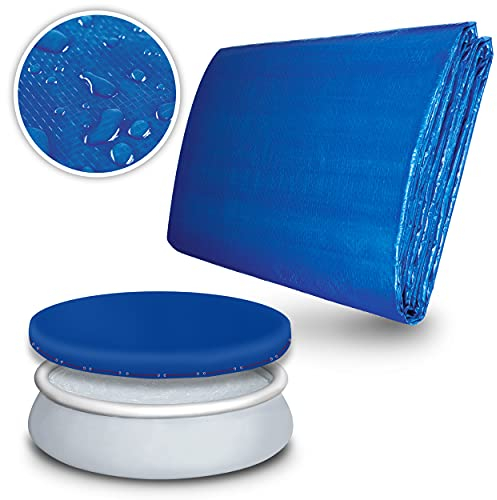tillvex Telo di copertura per piscina 457 cm Fuori Terra Rotonda, resistente ai raggi UV e antistrappo, per piscina
