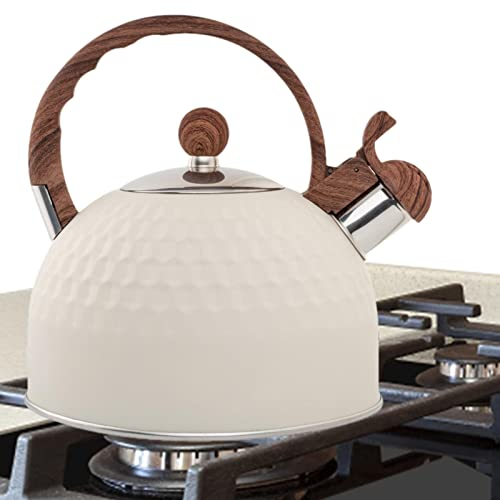 ARTIBY Bouilloire sifflante - Bouilloires Blanches pour Eau bouillante - Dessus cuisinière durables et Robustes 2,5 L compatibles avec la Maison, Le Bar, Le Restaurant, Le Bureau