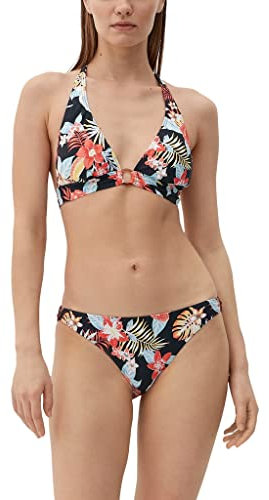 s.Oliver Damen Suki-10 Bikini, Blumendruck Schwarz, 40A/B