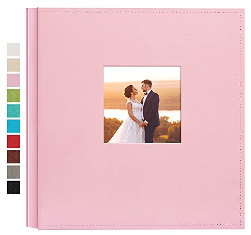 potricher Photo Album 4x6 1000 Photos Large Capacity Leather cover Picture Albums with 1000 Horizontal and Vertical Pockets for Family Wedding Anniversary Baby (Pink,1000 Pockets)
