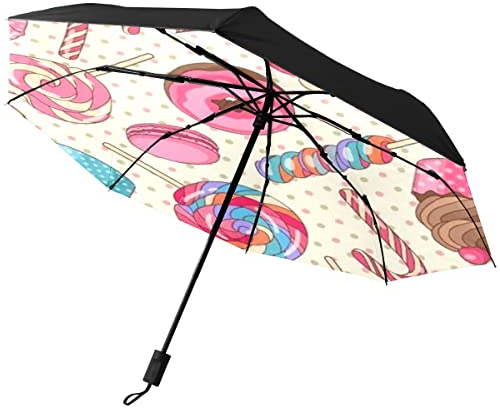GISPOG Parapluie pliable automatique pour cupcakes, sceptre, dessert, étanche, compact, soleil et pluie, 1 couleur, taille unique