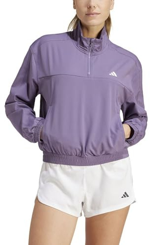 adidas Femme AEROREADY Train Essentials Woven Quarter-Zip Track Jacket, Shadow Violet, XS