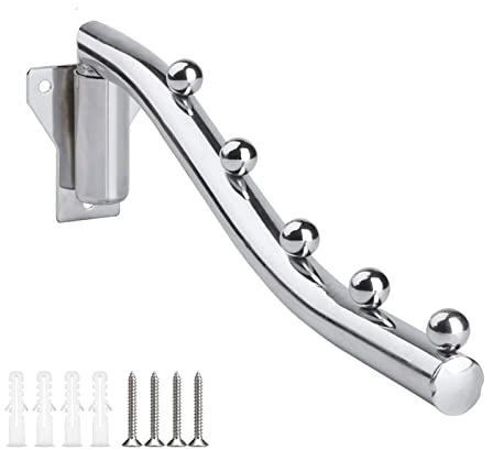 Edelstahl Kleiderhaken Klappbar, Kleiderbügel Wand, Metall Kleiderlüfter Wand Klappbar mit Schwenkarmhalter Faltender Wandhalterung Befestigter Trocknerhalter Kleiderständer Kleiderablage Schrank