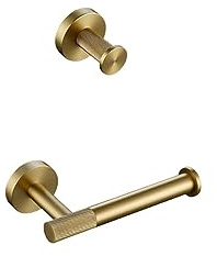 Bathroom Hardware Accessories Set Brushed Gold Knurled Brass Kit Towel Bar Ring Robe Hook Paper Holder Towel Ring Toilet Brush,H,PH