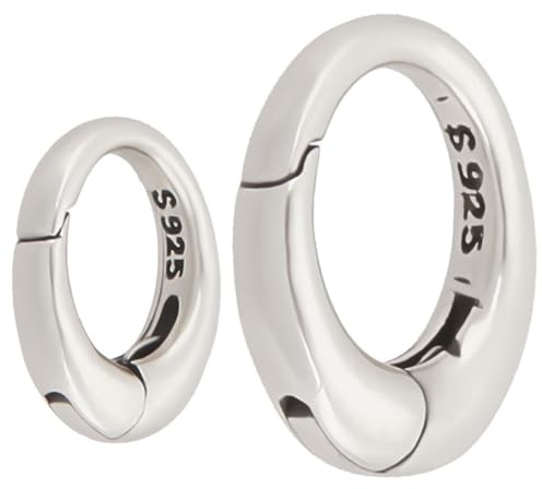 Beebeecraft 1 Box 2 Größen Federverschluss O Ring Sterlingsilber Ovaler Karabiner Karabinerhaken Clip Verschluss Schlüsselanhänger Verbinder Für Die Schmucksuche (6/9.5mm)