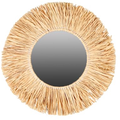 Natural Living Spiegel MIT FRANSEN AUS Bast Ø 46CM, Beige