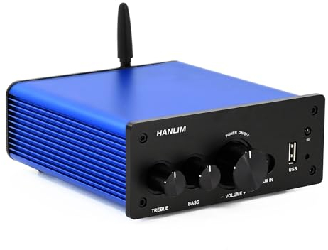 200W HiFi verstärker Bluetooth/Optischer Eingang/koaxialer Eingang/USB/AUX-Eingang, Höhen/Bassregler, AUX-Ausgang, verstärker für Lautsprecher, HiFi-Audio, Fernbedienung im Lieferumfang enthalten