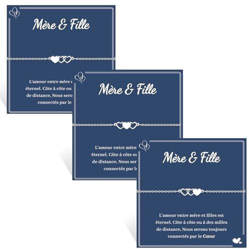 VU100 2/3 Pièces Bracelet Mère Fille/Mamie Petite Fille Cadeau pour Mère et Fille/Grand Mere et Petite Filles Cadeau Maman Mamie Cadeau pour original pour Mère et Fille Bracelet Coeur