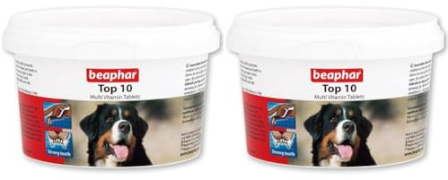 Beaphar Top 10 Vitamin Tablets for Dogs, 180-Count (Pack of 2)