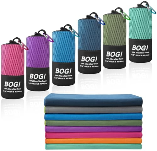 BOGI Microfibre Travel Towel, Quick Dry, Soft Lightweight Gym Towel, Super Absorbent & Ultra Compact for Beach, Sports, Swimming, Gym, Yoga, Camping, Hiking (M:100cmx50cm-Mint)