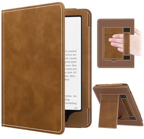 MoKo Hülle für 7/6,8 Kindle Paperwhite 12./11. Gen. 2024/2021, Braun