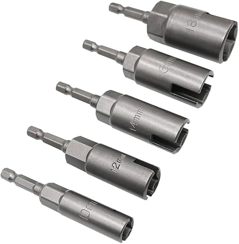 5 x 1/4 Zoll Power-Flügelmutter-Schraubendreher-Bits, Sechskantschaft-Steckschlüssel, Schlitz-Flügelmuttern, Bohrer, Steckschlüssel, Werkzeuge für Plattenmuttern, Schrauben, Ösen, C-Haken, Bolzen,