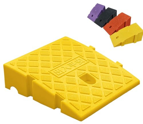 YAEGER TüRschwellenrampe rutschfeste Schwellenrampe 16cm/19cm Tragbare Bordsteinrampe Plastikrampe für Rollstuhl, Kinderwagen, Rollator Oder e Scooter(Yellow,7.5 Rise high)