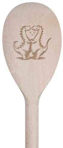 Azeeda 30cm 'Cute Dinosaurs in Love' Wooden Cooking Spoon (SO00023126)