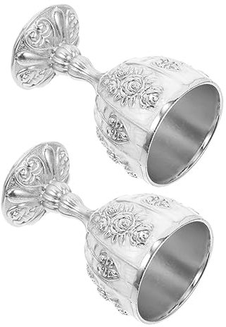 Hoement 2pcs Retro Vintage Wine Cup Chunky Fancy Cup Home Party Wine Themed Reusable