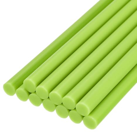 QUARKZMAN 12 Stück Heißklebestifte 7mm x 200mm Heißklebesticks Bunt Heißklebepistole Sticks Heißkleber Klebestifte Klebstoff für DIY Kunsthandwerk AbdichtungHelles Grün