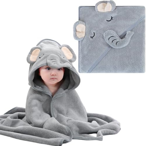 XIJEQOW Asciugamano da bagno per bambini, asciugamano da bagno con cappuccio per bambini, accappatoio per neonati, super assorbente e super morbido.