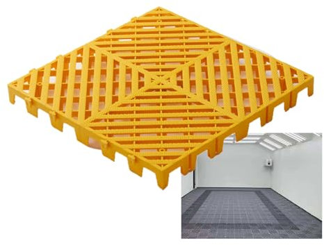 Piastrelle For Pavimenti Modulari Ad Incastro, Piastrelle For Pavimenti Da Campeggio All'aperto In PVC Morbido For Garage, Tenda For Sauna, Vasca Idromassaggio, For Uso Interno Ed Esterno(Yellow,50x50