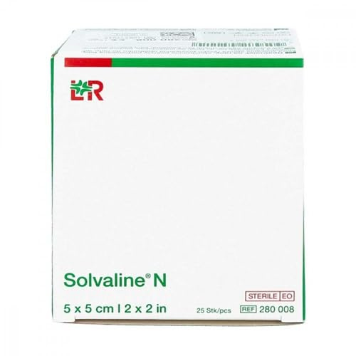Solvaline N Wundkompresse, verklebungsarm, Steril (5 x 5 cm, 25 stück)