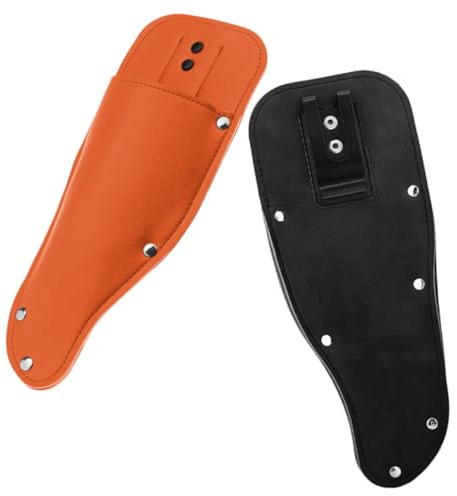 Gogogmee 2pezzi Custodia in Pelle Per Cesoie Da Potatura Nero e Arancione Fodero Protettivo Per Forbici Da Giardino Resistente e Portatile Con Cuciture Rinforzate Adatto Per Cintura e Uso